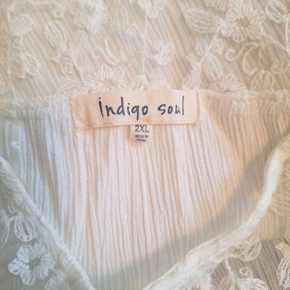 Indigo soul white embroidery lace dress sz 2XL *M1 - Picture 3 of 5
